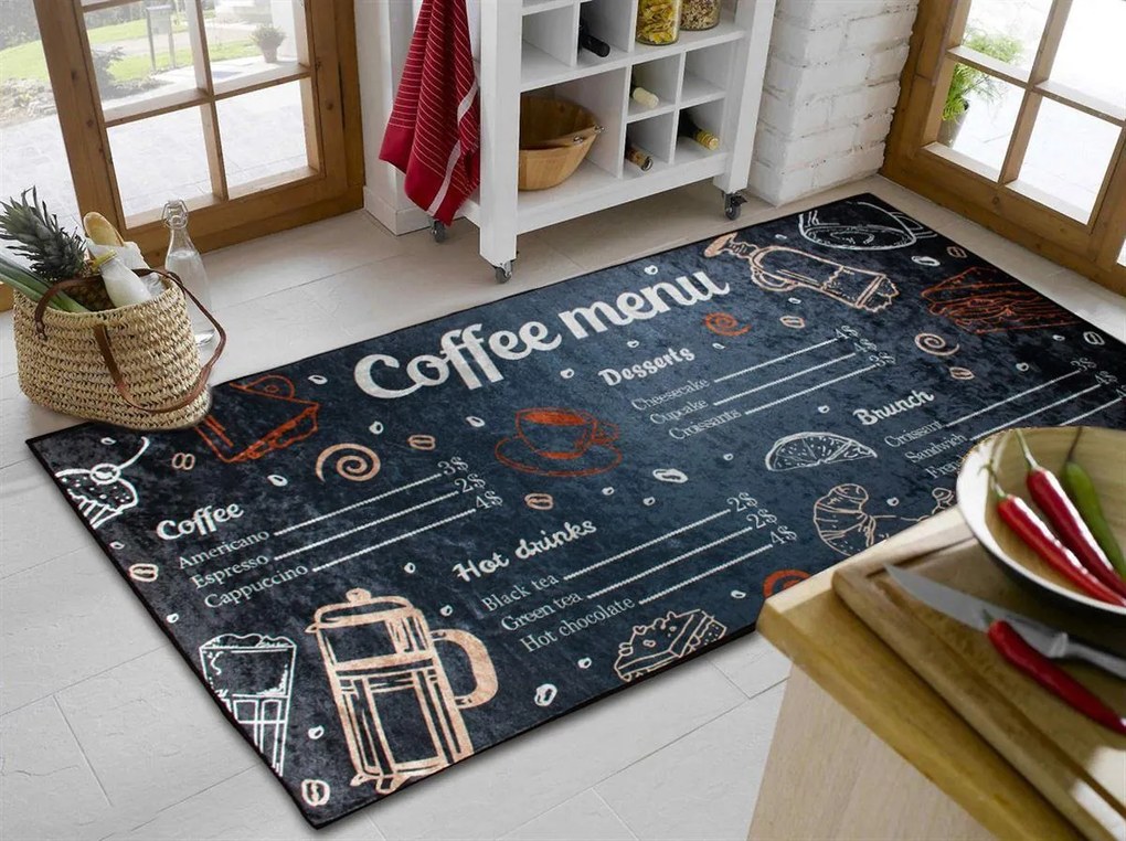 Χαλάκι Κουζίνας Αντιολισθητικό Coffee Menu 263 80x200 - Dimcol