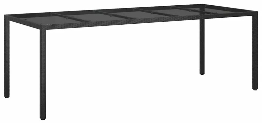 vidaXL Τραπέζι Κήπου για Φαγητό Καθαρό μαύρο 250 x 100 x 75 cm