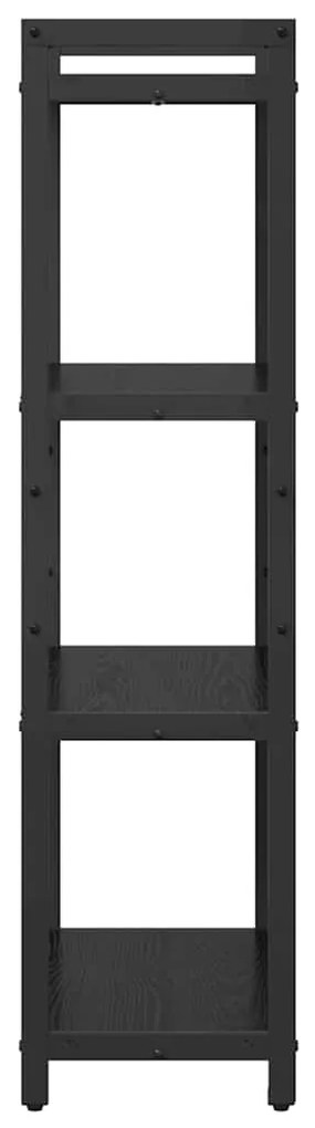 vidaXL Ράφι Βιβλίων Μαύρη Οξυά 40 x 30 x 85 εκ Επεξεργασμένο ξύλο