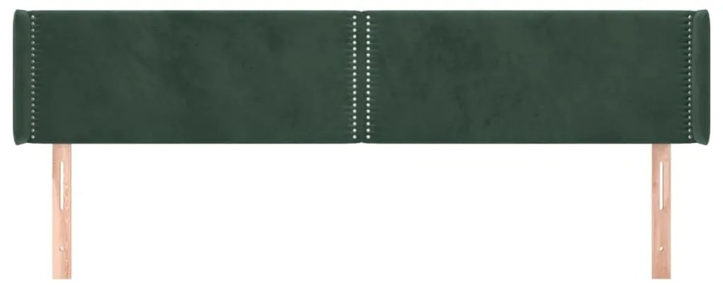 Κεφαλάρι με Πτερύγια Σκούρο Πράσινο 183x16x78/88 εκ. Βελούδινο - Πράσινο