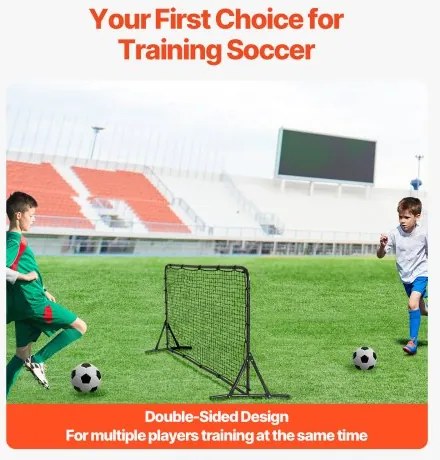 VEVOR 6x4FT Soccer Rebound Trainer Soccer Training Equipment Double-Sided Net