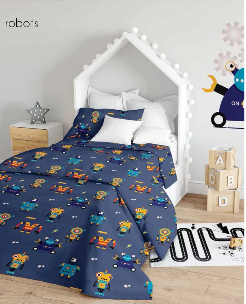 Makis Tselios Home Σετ Παιδική Παπλωματοθήκη Μονή Robots 160x240