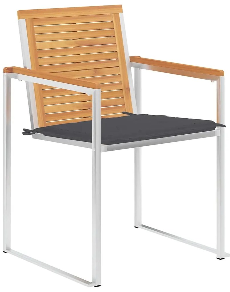 vidaXL Καρέκλες Κήπου 4 τεμ. από Μασίφ Ξύλο Teak με Μαξιλάρια