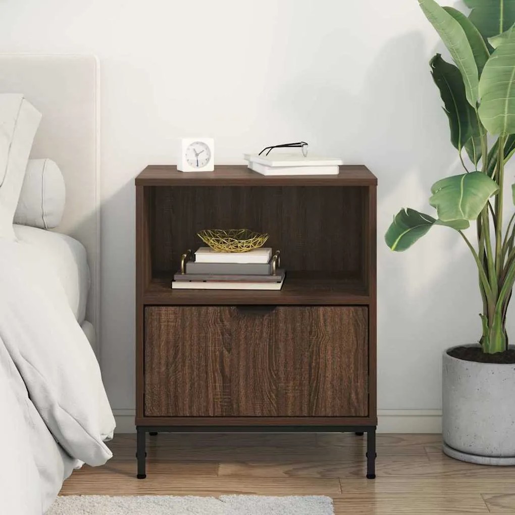 vidaXL Κομοδίνο Καφέ δρυς 49 x 36 x 61 εκ Επεξεργασμένο ξύλο