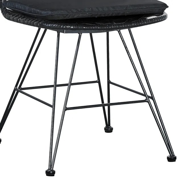 Τραπεζαρία Kliton-Naoki σετ 5τεμ pakoworld ανθρακί αλουμίνιο και μέταλλο σε μαύρη απόχρωση 80x80x74εκ