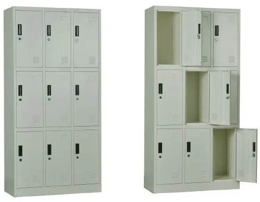 LOCKER 9 Θέσεων Μέταλλο Βαφή  Άσπρο  90x40x185cm [-Άσπρο-] [-Μέταλλο-] Ε6003