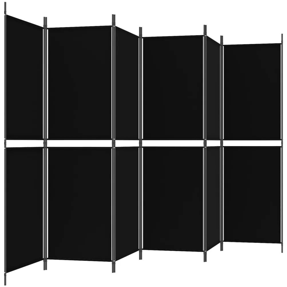 vidaXL Διαχωριστικό Δωματίου με 6 Πάνελ Μαύρο 300x180 εκ. από Ύφασμα