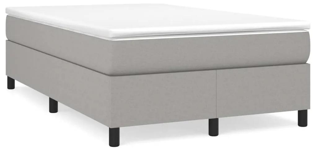 Κρεβάτι Boxspring με Στρώμα Ανοιχτό Γκρι 120x190 εκ. Υφασμάτινο