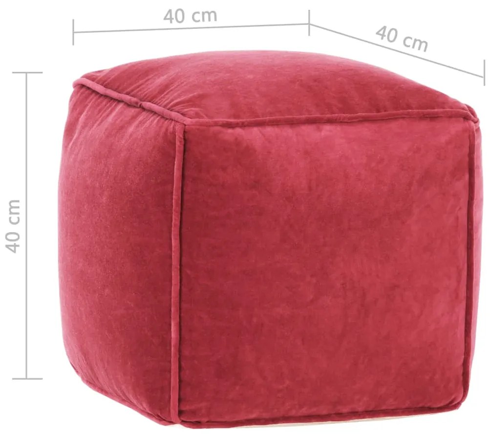 vidaXL Πουφ Ροζ 40 x 40 x 40 εκ. από Βαμβακερό Βελούδο