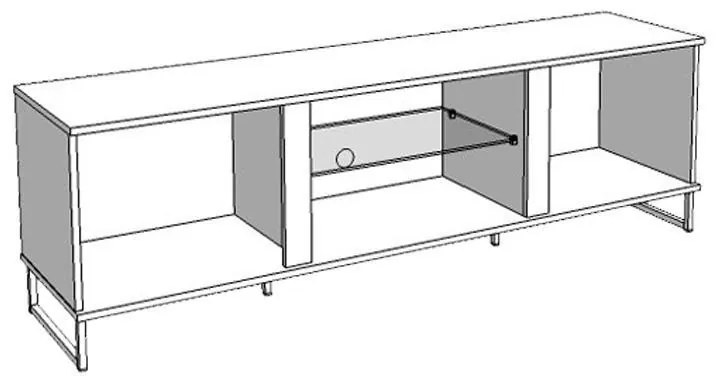 Έπιπλο Τηλεόρασης Sardinia TV 170 Artisan Oak - Μαύρο 170,5x42x54 εκ. 170.5x42x54 εκ.