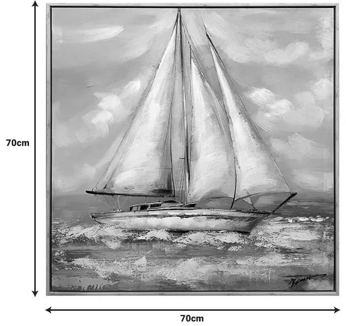 Πίνακας σε καμβά Siedo I Inart με πλαίσιο 70x3.5x70εκ