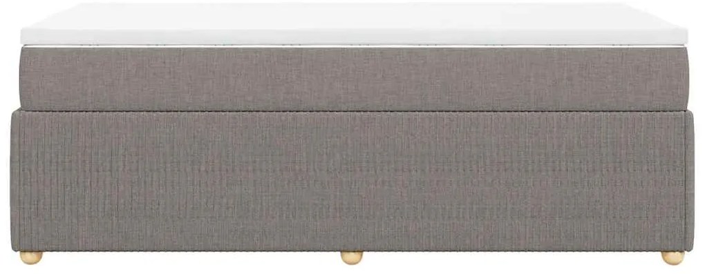 vidaXL Κρεβάτι Boxspring με Στρώμα Taupe 90x200 εκ. Υφασμάτινο