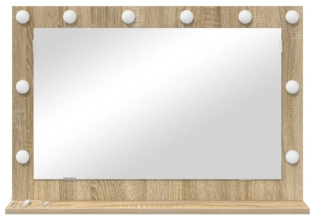 vidaXL Καθρέφτης Vanity  Sonoma oak Επεξεργασμένο ξύλο, Γυαλί