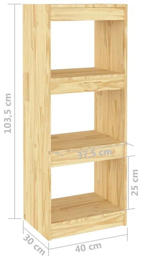 Βιβλιοθήκη/Διαχωριστικό Χώρου 40x30x103,5 εκ. Μασίφ Ξύλο Πεύκου - Καφέ