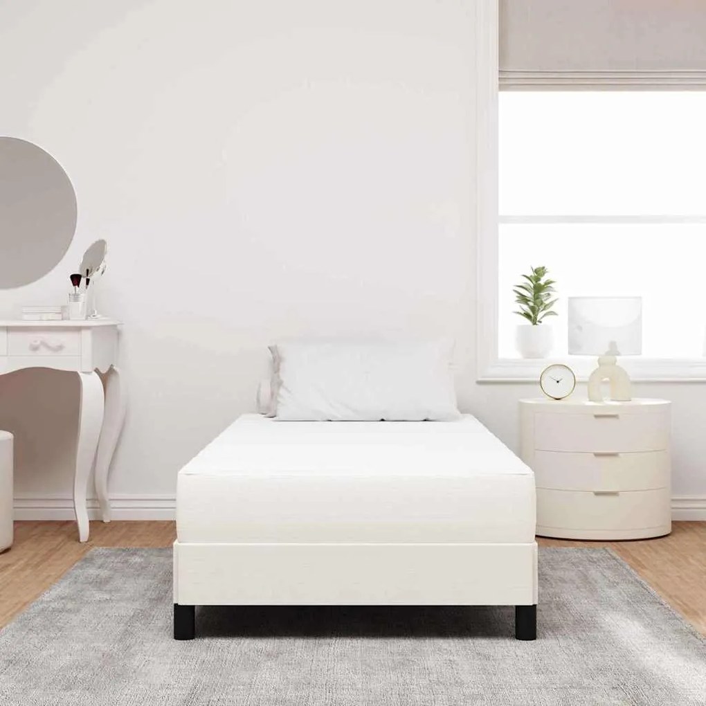 vidaXL Στρώμα Κρεβατιού με στρώμα Κρεμ 90 x 200 cm ύφασμα