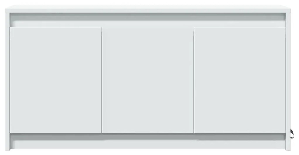 Έπιπλο Τηλεόρασης με LED Λευκό 100x34x50 εκ. από Επεξ. Ξύλο - Λευκό