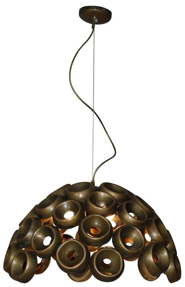 Φωτιστικό Οροφής Κρεμαστό HL-3590-Μ 77-4107 Darina Old Copper Φ56 Homelighting Metal