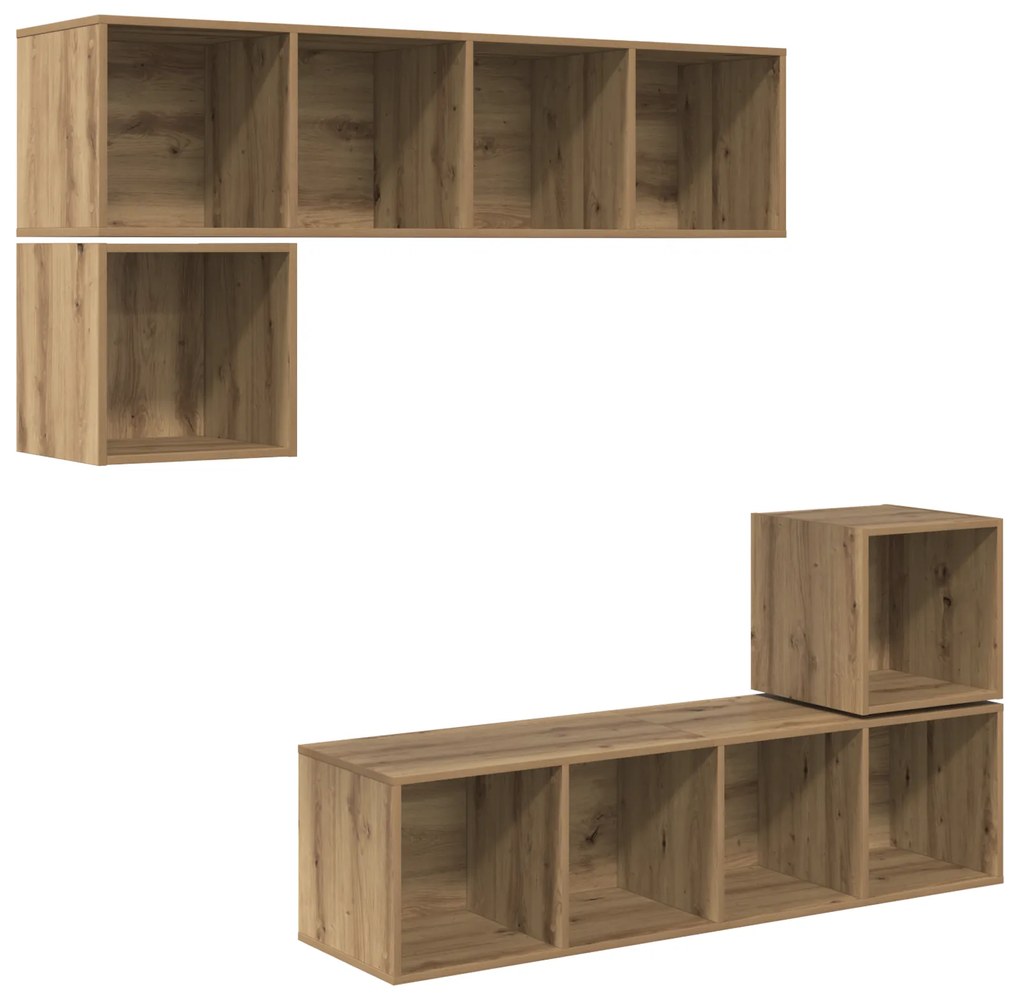 vidaXL Σετ επίπλου τηλεόρασης 4 pcs artisan δρυς 37 x 37 x 142.5 εκ