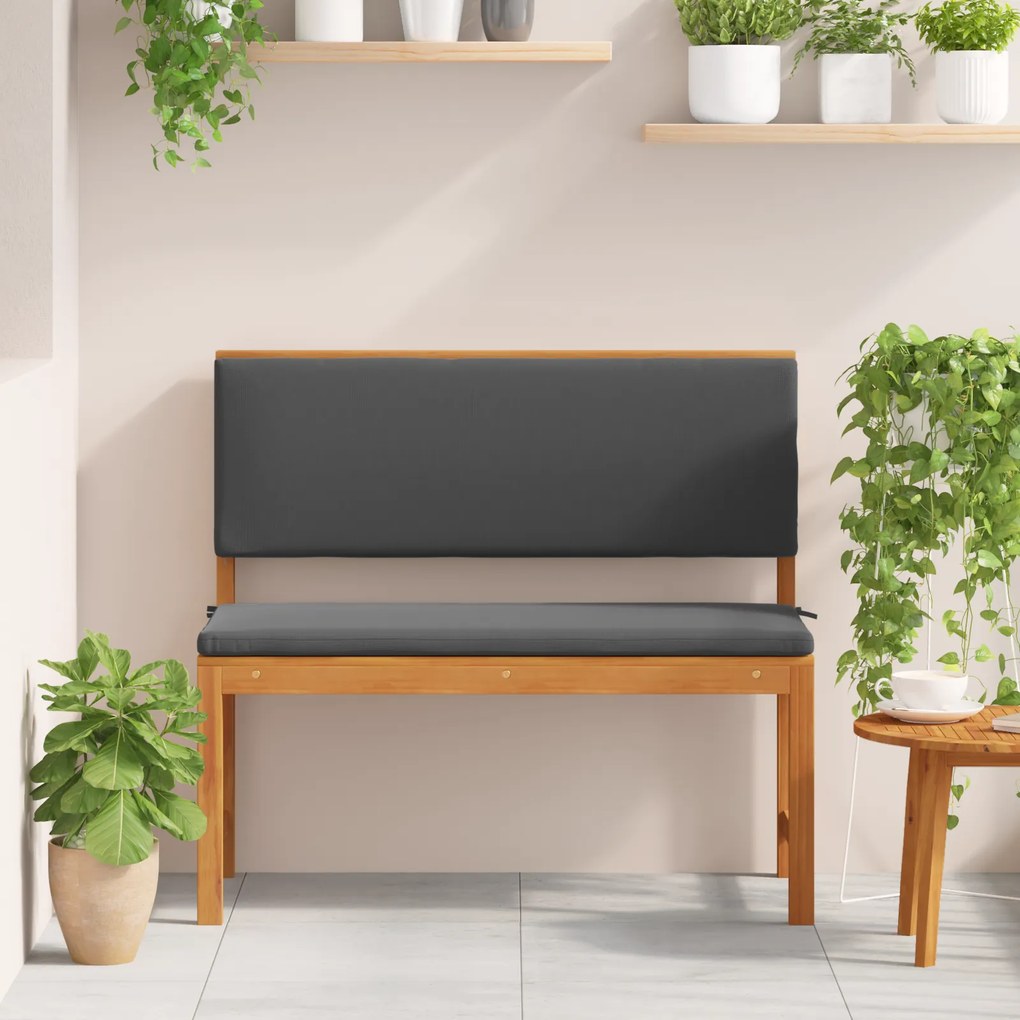 vidaXL πάγκος κήπου με μαξιλάρια 100x50x91 εκ. από μασίφ ξύλο ακακίας
