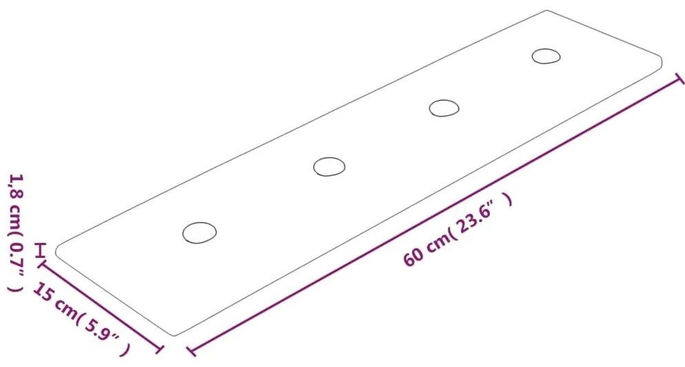 Πάνελ Τοίχου 12 τεμ. Κόκκινα 60x15 εκ. 1,08 μ² Συνθ. Δέρμα - Κόκκινο