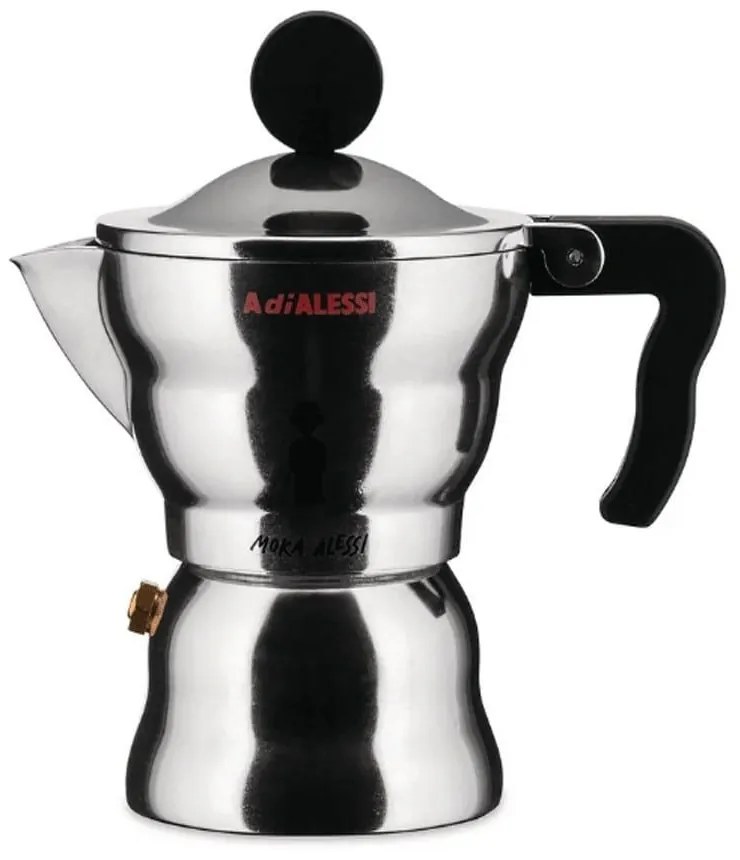 Καφετιέρα Espresso Moka AAM33/6 300ml 10,4x20,6cm (6cups) Silver-Black Alessi Aluminium