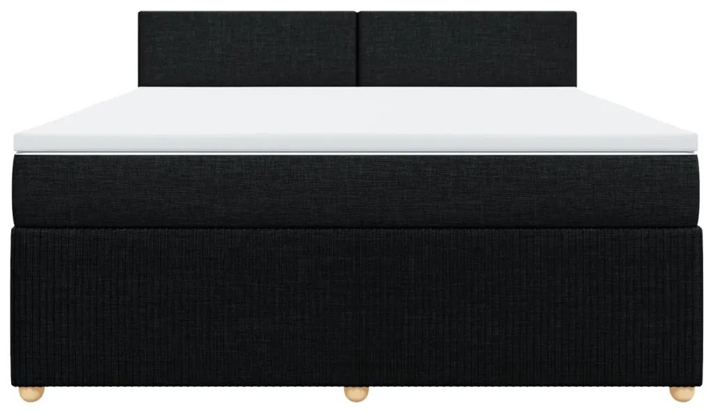 vidaXL Κρεβάτι Boxspring με Στρώμα Μαύρο 180x200 εκ. Υφασμάτινο