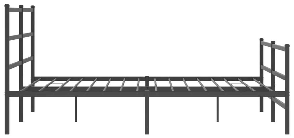 vidaXL Πλαίσιο Κρεβατιού με Κεφαλάρι/Ποδαρικό Μαύρο 160x200εκ. Μέταλλο