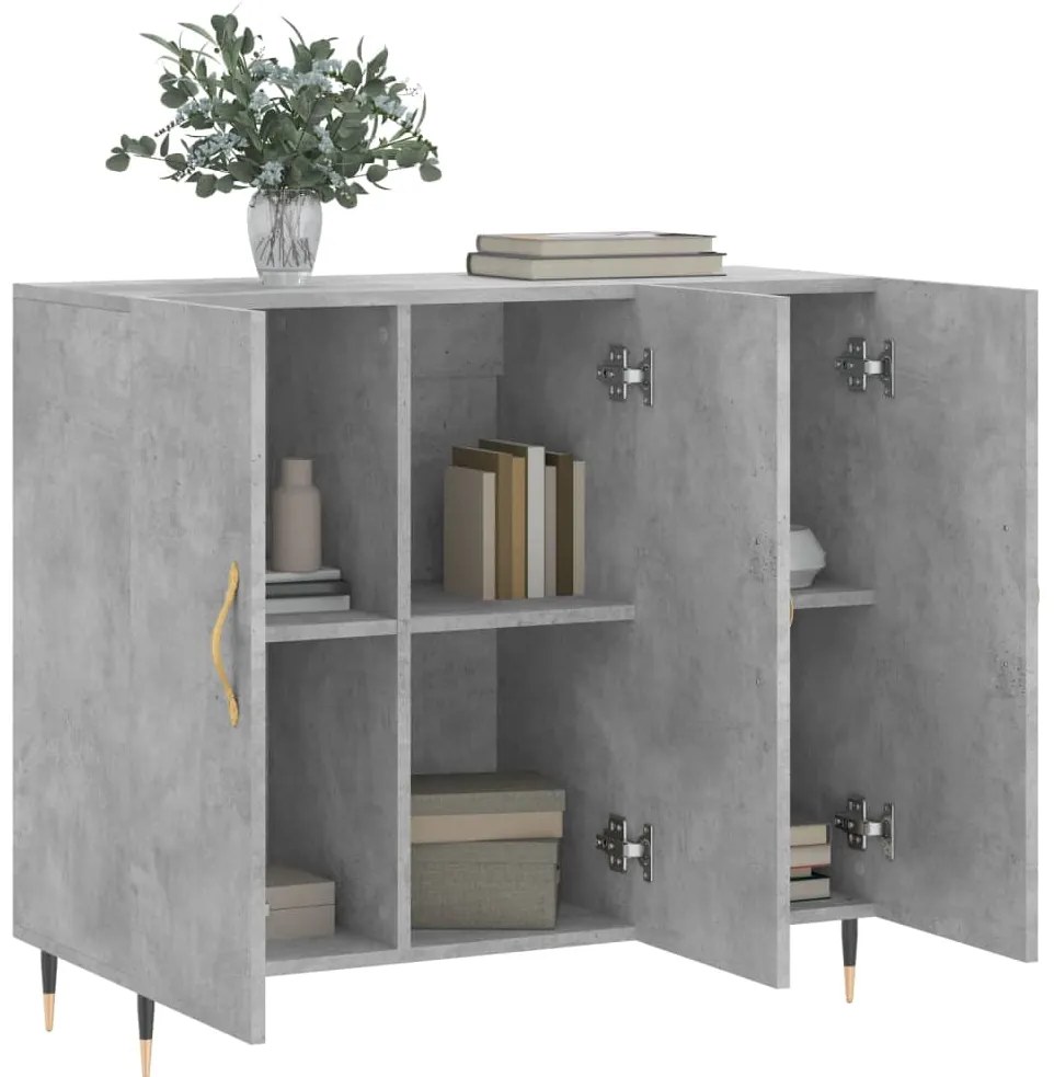 vidaXL Ντουλάπι Γκρι Σκυροδέματος 90x34x80 εκ. Επεξεργασμένο Ξύλο