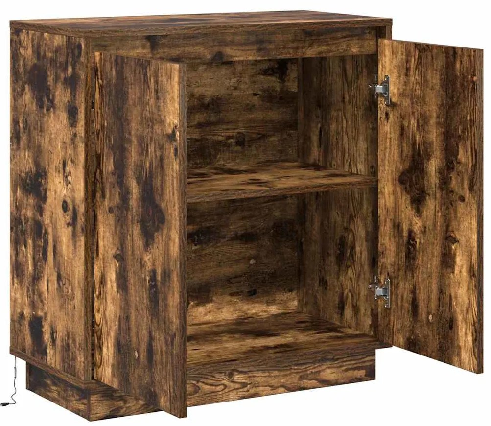 vidaXL Κομοδίνο Καπνιστό Δρύς 71 x 34.5 x 75 εκ. Επεξεργασμένο ξύλο