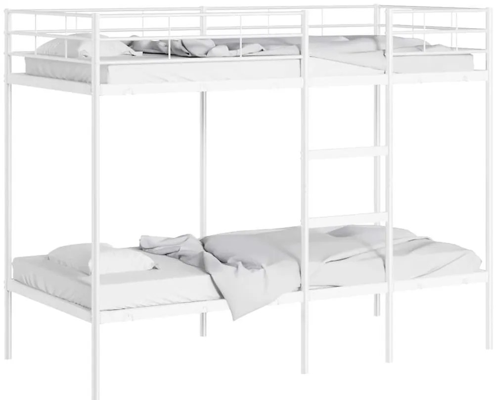 vidaXL Κουκέτα χωρίς στρώμα Λευκό 90x200 cm Ατσάλι