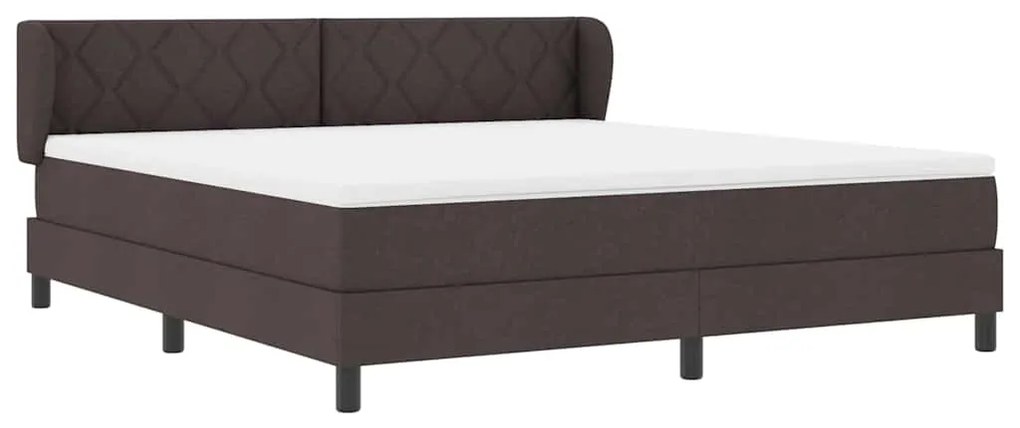 vidaXL Κρεβάτι box spring με στρώμα με στρώμα Σκούρο καφέ Σκούρο καφέ
