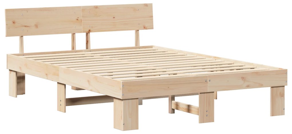 vidaXL Σκελετός Κρεβατιού Καφέ 160 x 200 cm Συμπαγές ξύλο πεύκου