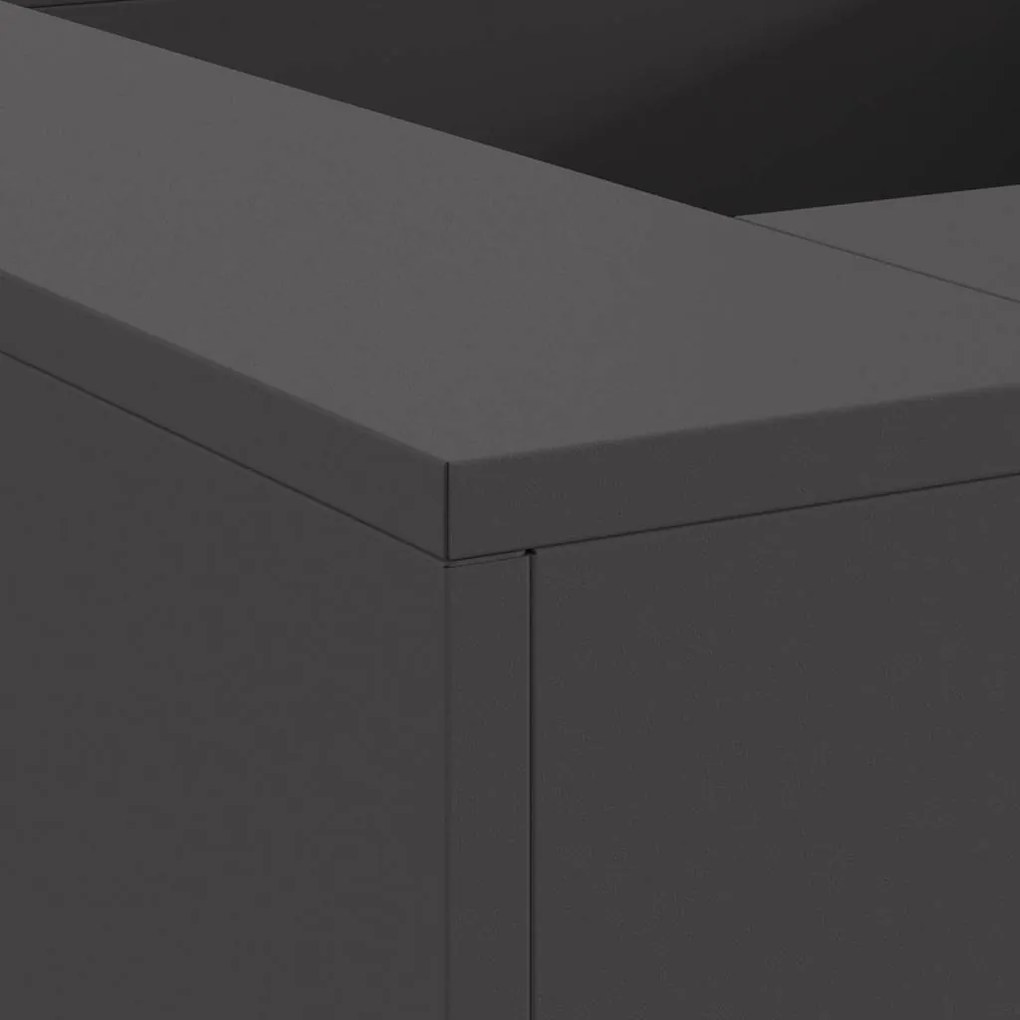 vidaXL Τζάκι Τετράγωνο Μαύρο 80x80x40 εκ. Ατσάλι