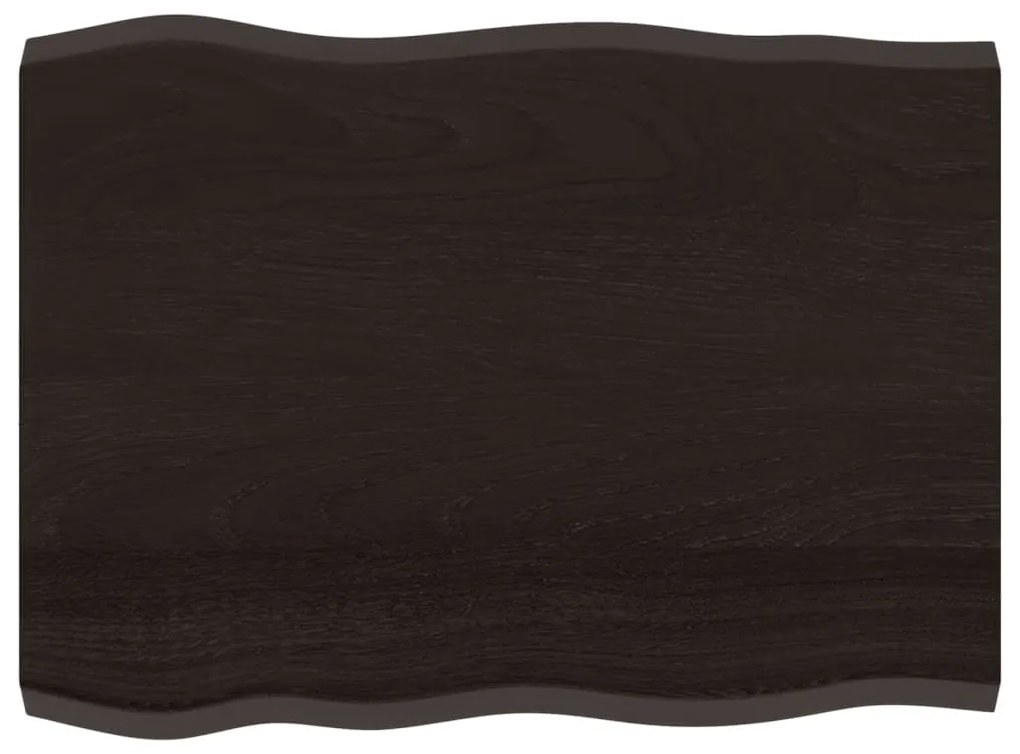 vidaXL Επιφ Τραπεζιού Αν Καφέ 80x60x(2-4)εκ. Ακατέργ. Μασίφ Ξύλο Δρυός