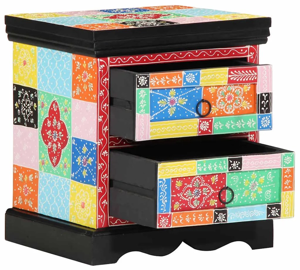 vidaXL Κομοδίνο 2 pcs Πολύχρωμο 40 x 35 x 45 εκ. Μασίφ ξύλο μάνγκο