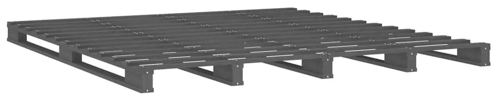 vidaXL Κρεβάτι από Παλέτες Γκρι 180x200εκ. Μασίφ Πεύκο 6FT Super King