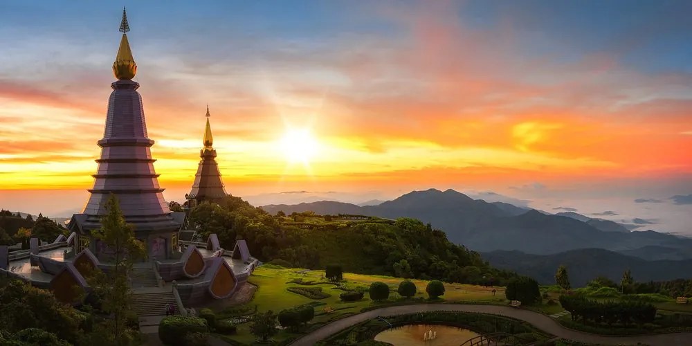 Εικόνα πρωινής ανατολής πάνω από την Ταϊλάνδη - 120x60