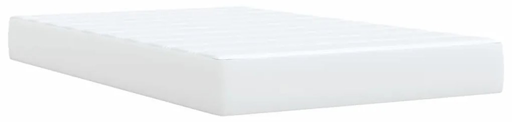 Κρεβάτι Boxspring με Στρώμα Λευκό 120x190εκ.από Συνθετικό Δέρμα - Λευκό