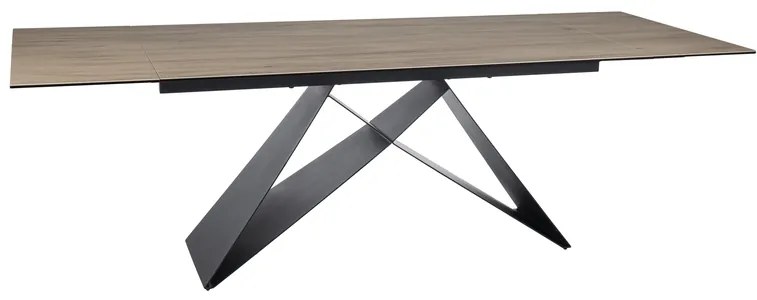 STÓŁ WESTIN CERAMIC JASNY BRĄZ SABBIA / CZARNY MAT (160-240)X90 DIOMMI-80-3881