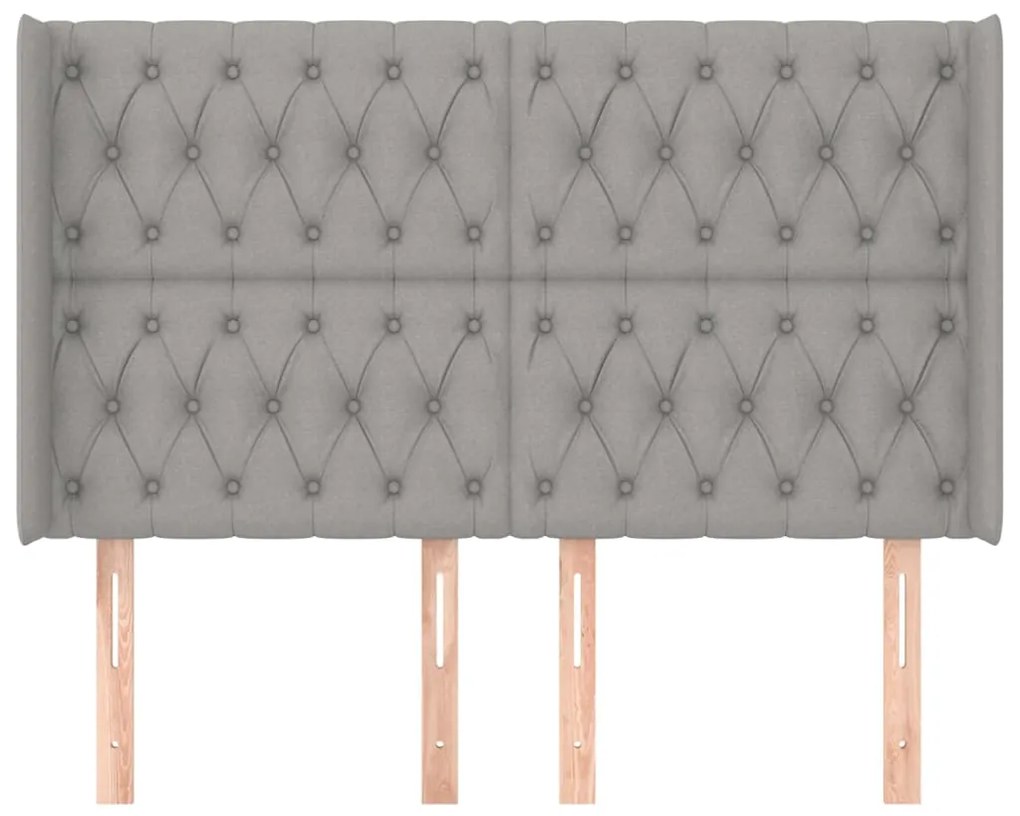 Κεφαλάρι με Πτερύγια Ανοιχτό Γκρι 163x16x118/128 εκ. Υφασμάτινο 3119922