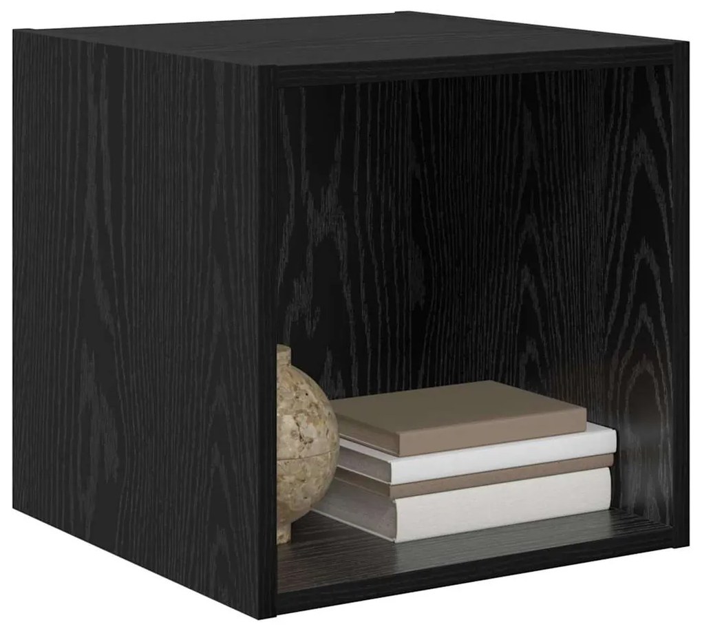 vidaXL Ντουλάπα Τοίχου με ράφι 2 pcs Μαύρη Οξυά 37 x 37 x 37 εκ