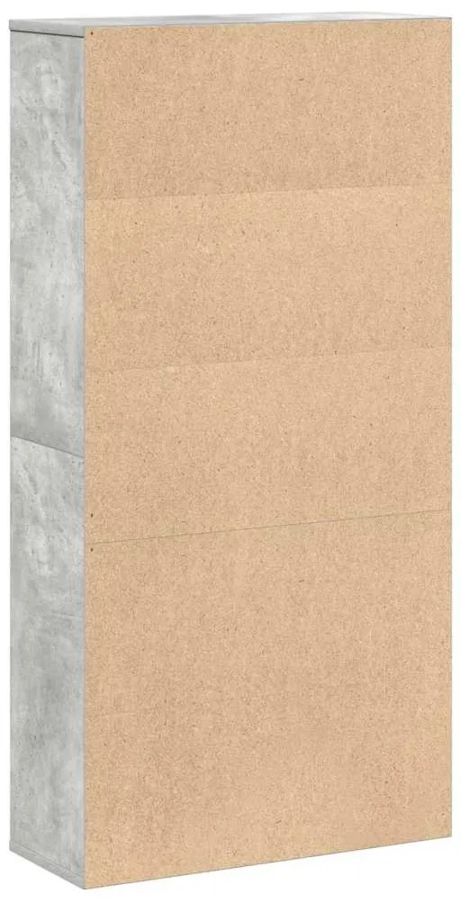 vidaXL Βιβλιοθήκη Γκρι Σκυροδέματος 60x24x120 εκ. Επεξεργ. Ξύλο