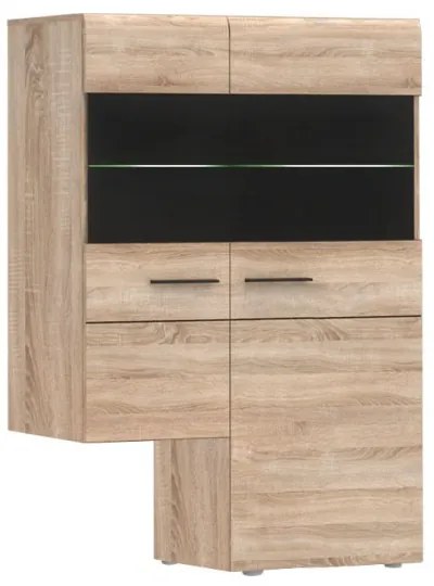 Κρεμαστή Βιτρίνα Δίφυλλη Solo δεξιά 2W 90x41x136cm Sonoma Wenge - TO-SOLOTV2WP