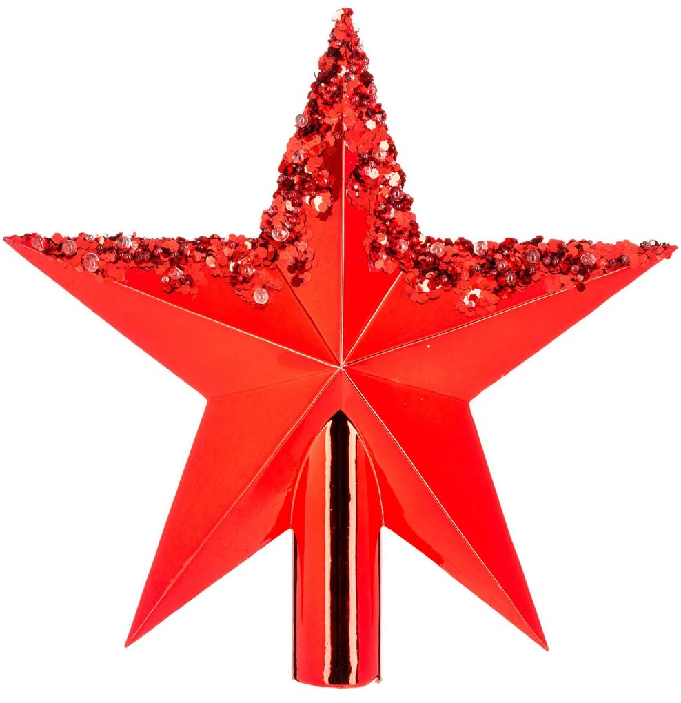 Χριστουγεννιάτικη Κορυφή Δέντρου 22εκ. A-S Beads Red 184434