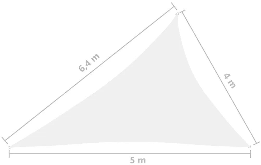 Πανί Σκίασης Τρίγωνο Λευκό 4 x 5 x 6,4 μ. από Ύφασμα Oxford - Λευκό