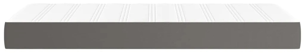 vidaXL Στρώμα με Pocket Springs Γκρι 90x190x20 εκ. Συνθετικό Δέρμα