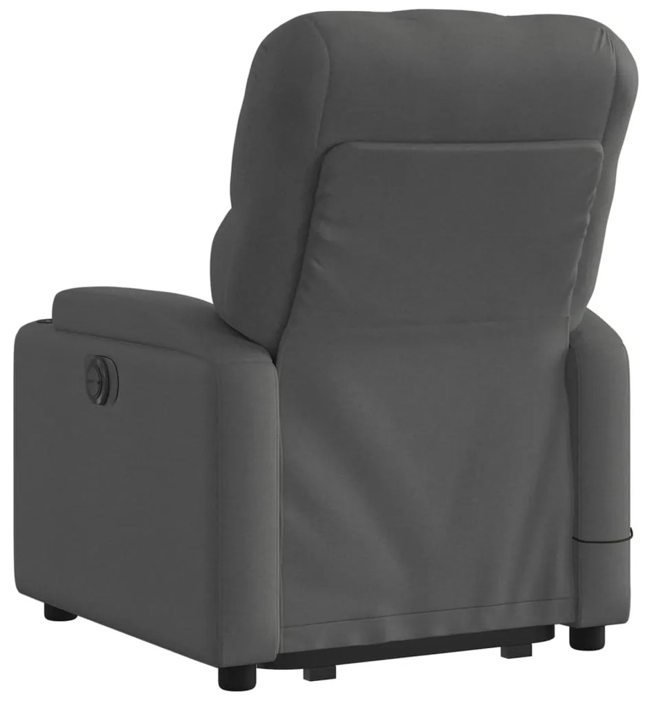vidaXL Πολυθρόνα Μασάζ Ηλεκ. Ανακλινόμενη Ανύψωση Σκ. Γκρι Υφασμάτινη