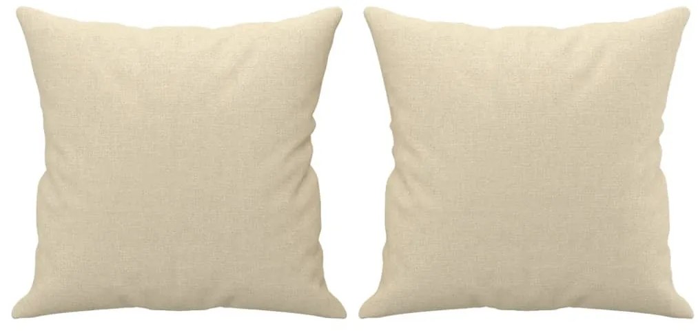 vidaXL Σετ Σαλονιού 2 Τεμαχίων Κρεμ Υφασμάτινο με Μαξιλάρια