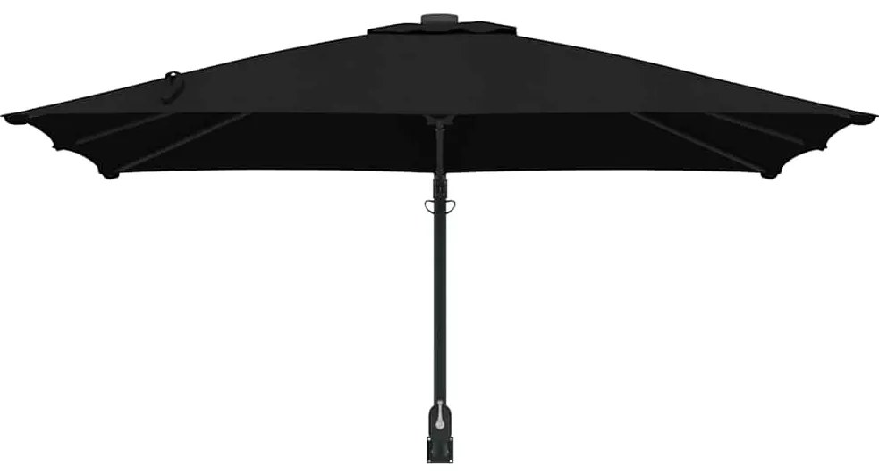 vidaXL Ομπρέλα Κήπου Μαύρο και Μαύρο 248.5 x 247.5 x 160 εκ.
