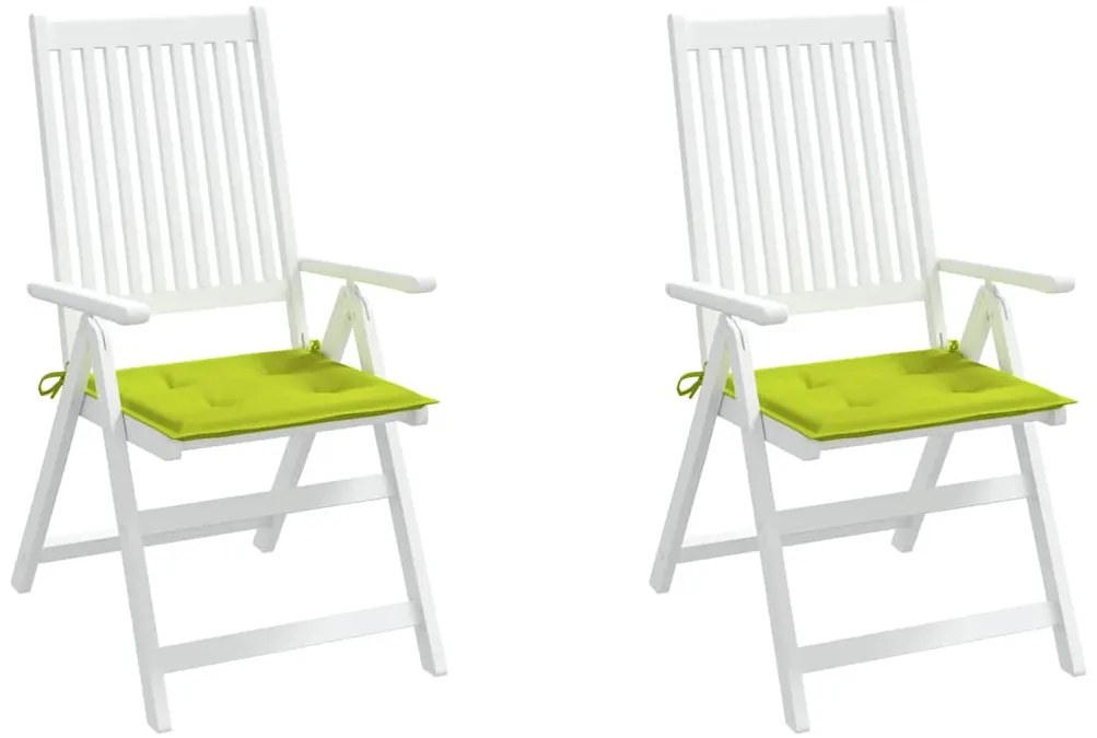 vidaXL Μαξιλάρια Καρέκλας Κήπου 2 τεμ. Αν. Πράσινο 40x40x4 εκ. Ύφασμα